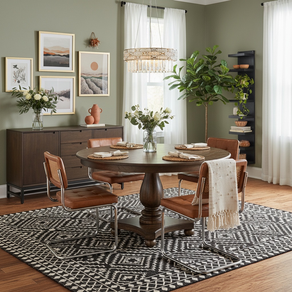 Home Interior Design: Tropical Dining Room Ideas in Earth Tones - Artevia