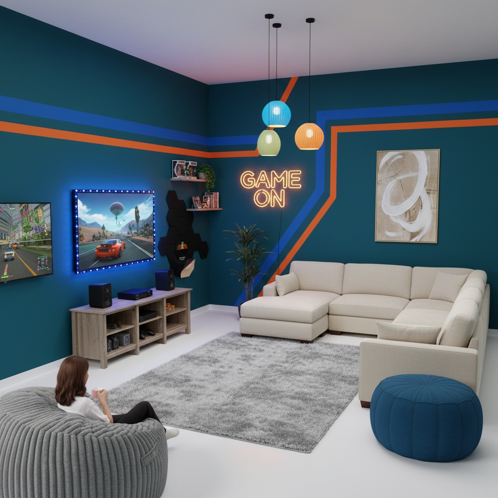 Home Interior Design: Bold Vintage Media Game Room Ideas - Artevia