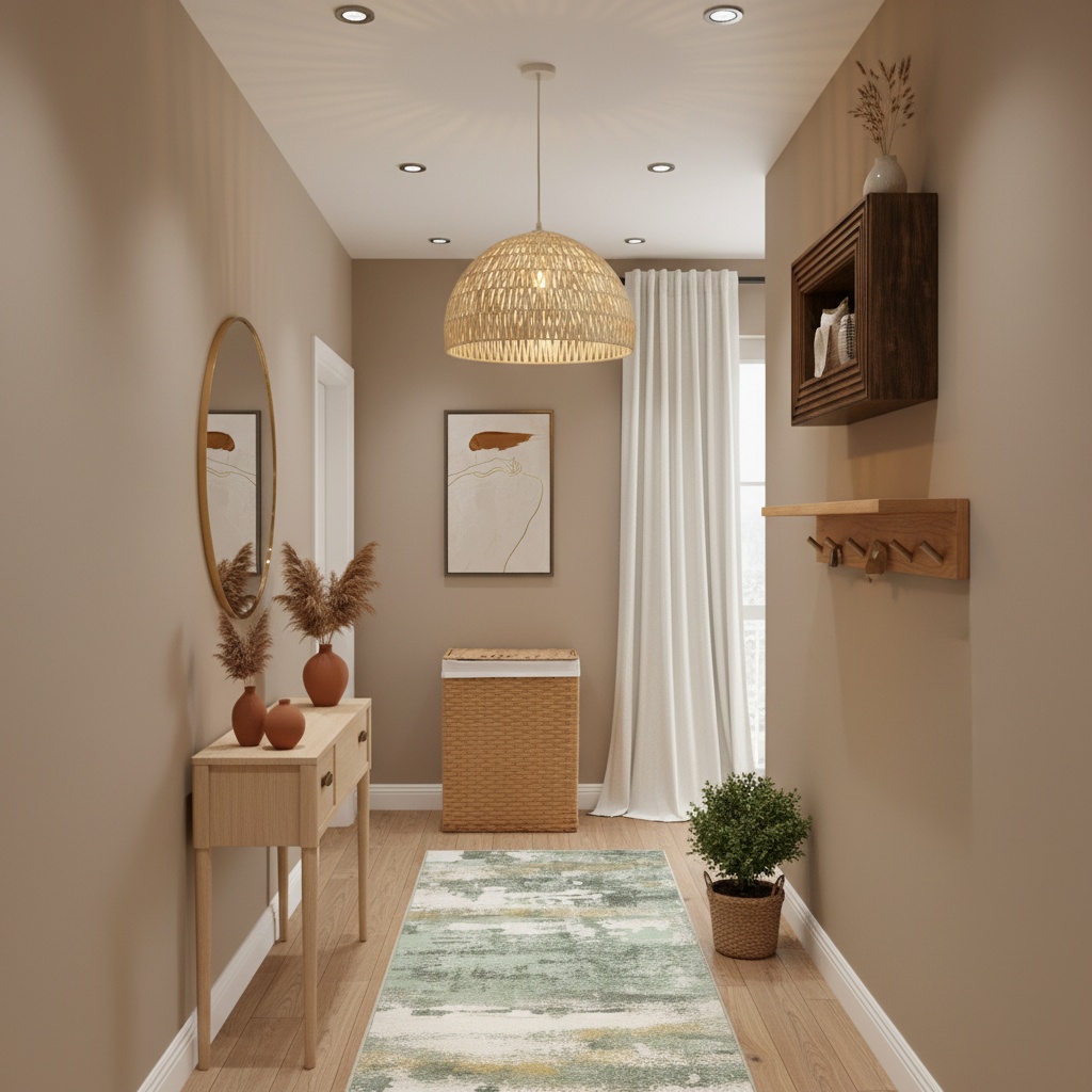 Futuristic Hallway Design with Earth Tones - Home Interior Design - Artevia