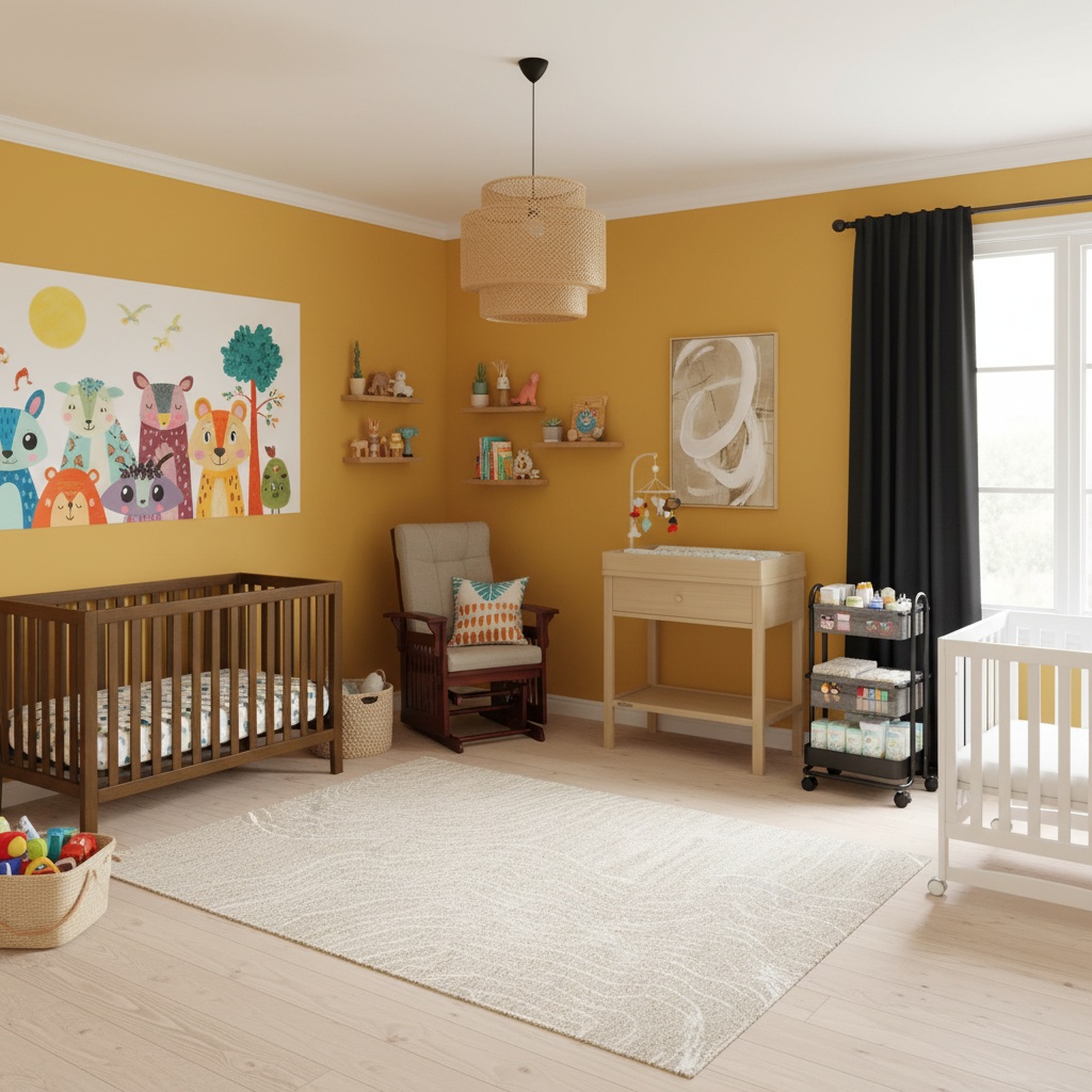 Futuristic Nursery Ideas: Bold Color Schemes for Modern Home Interior ...