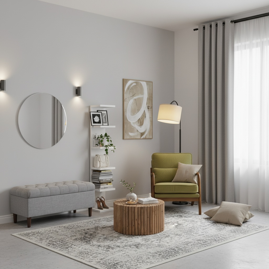 Home Interior Design: Bohemian Studio with Monochrome Flair - Artevia