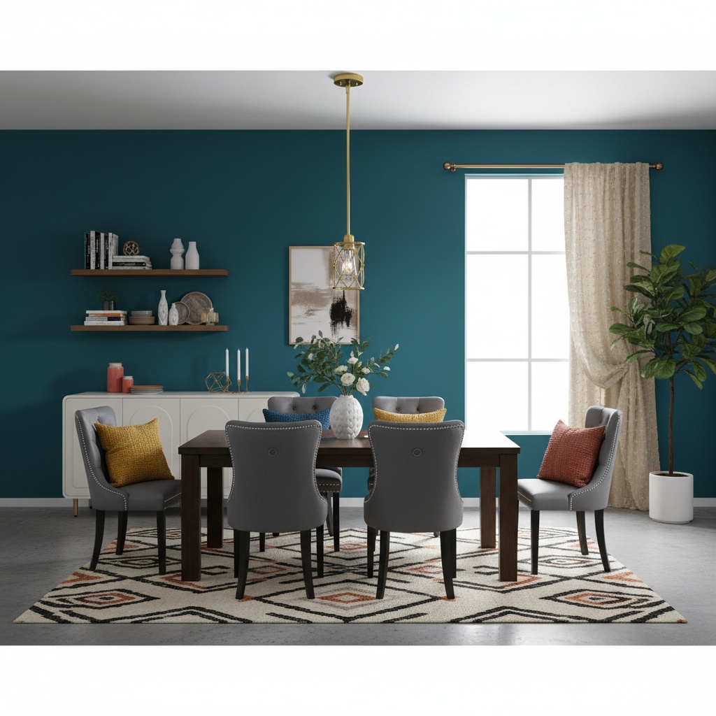 Eco-Friendly Dining Room Design: Bold Color Schemes for Home Interior ...