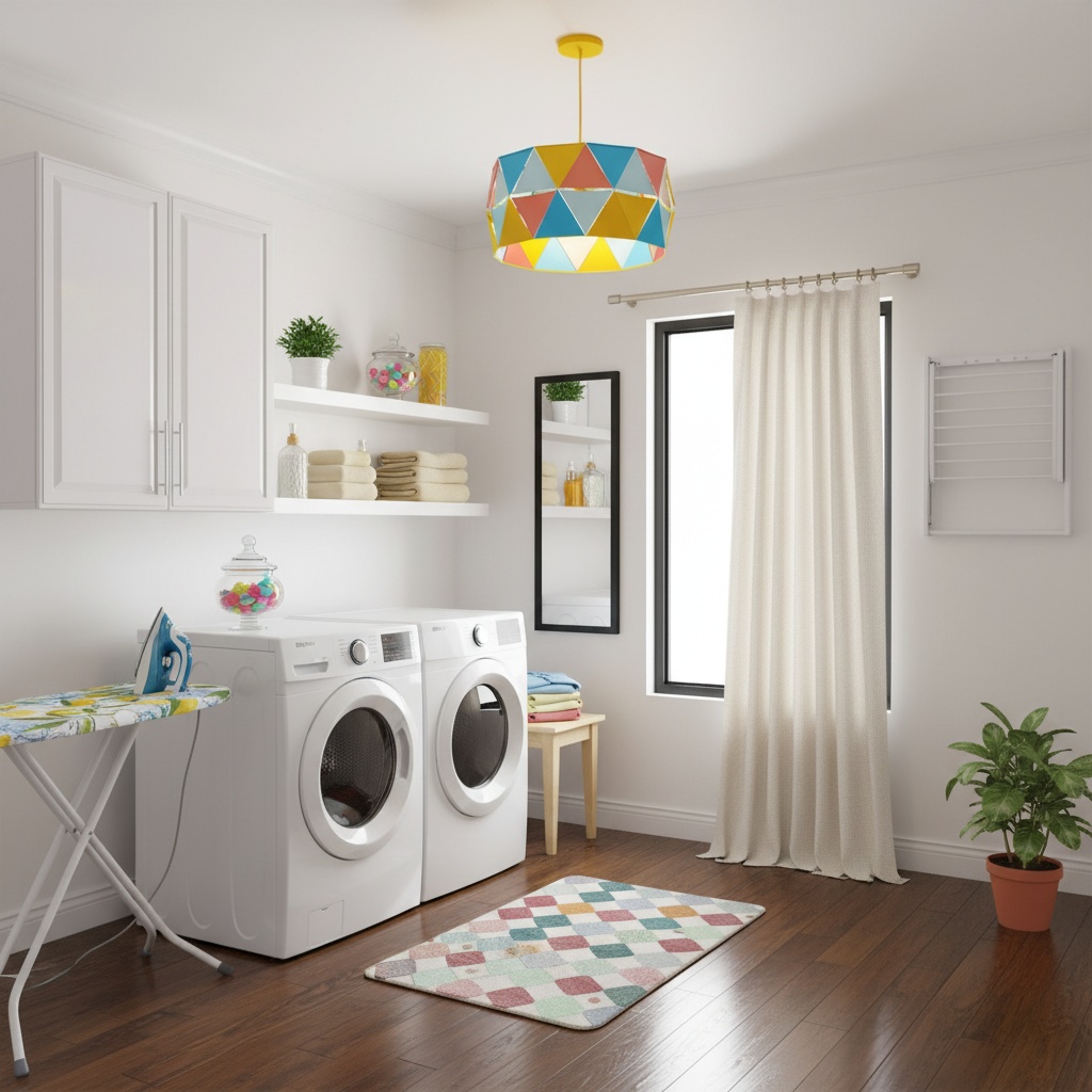 Futuristic Laundry Room Design with Bold Colors | Home Interior Design ...
