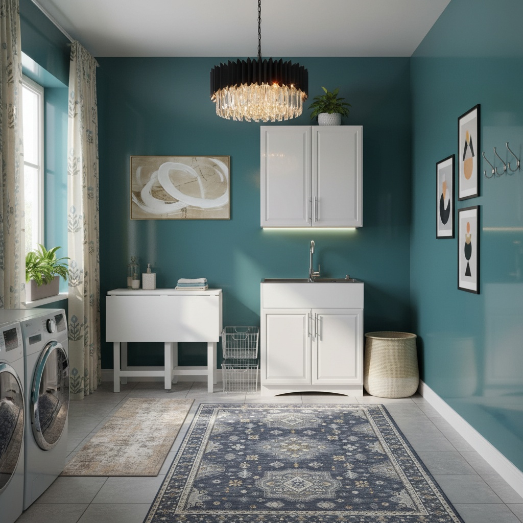 Rustic Laundry Room Ideas: Bold Colors for Home Interior Design - Artevia