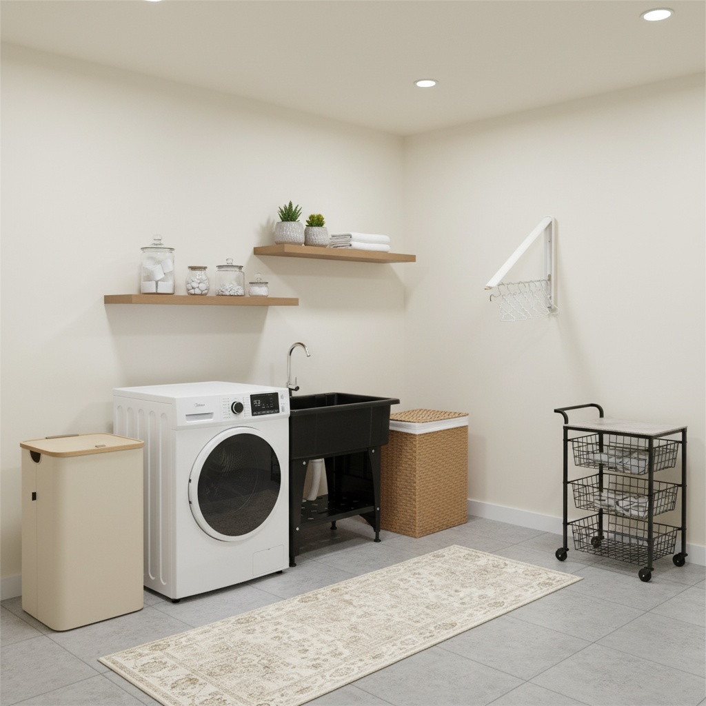 Home Interior Design for a Tropical Laundry Room: Neutral Color Palette ...