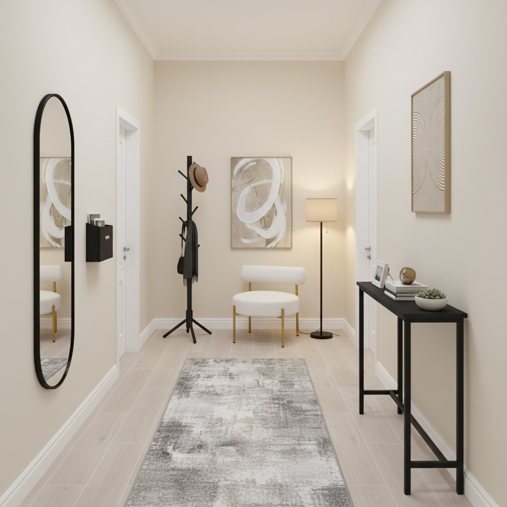 Industrial Style Home Interior Design: Neutral Hallway Ideas - Artevia