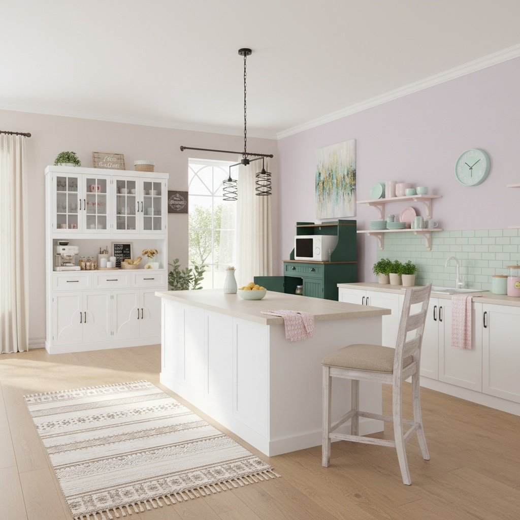 Modern Kitchen Pastel Décor - Stylish Home Interior Design Ideas - Artevia