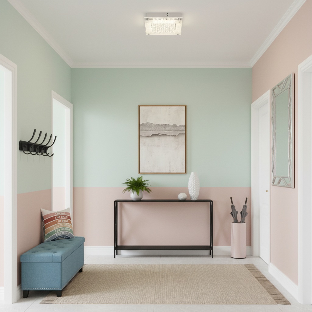 Scandinavian Pastel Hallway Design: Affordable Home Interior Ideas ...