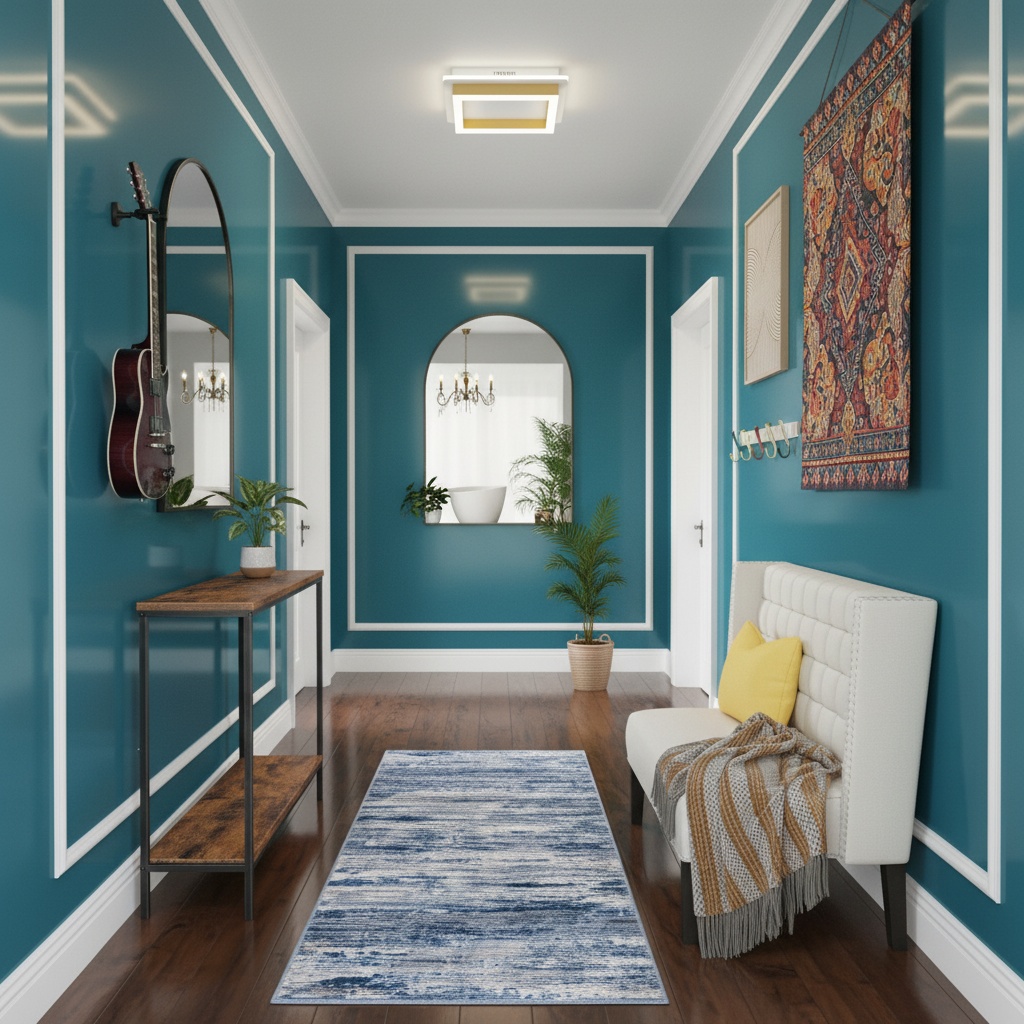 Futuristic Hallway Design: Bold Color Schemes | Home Interior Design ...