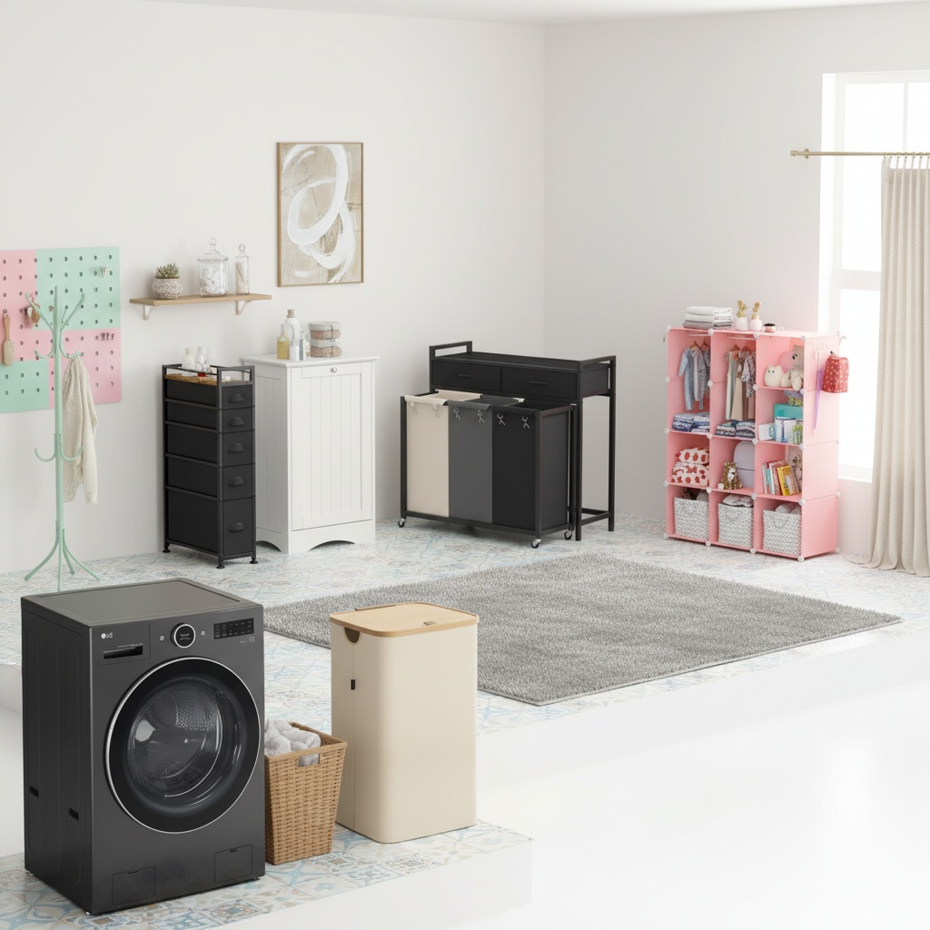 Japanese-Style Laundry Room Design with Pastel Colors | Home Interior ...
